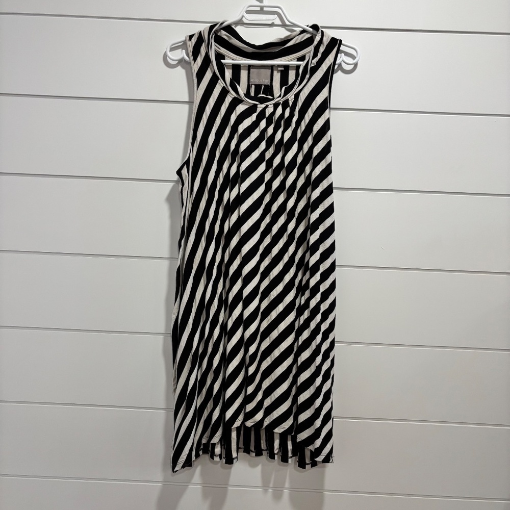Evolution by Cyrus black and off white stripe sleeveless dress size M